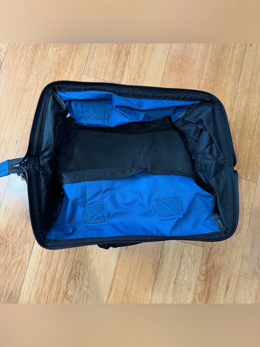 Ryobi Tool Bag Original Blue Opens Wide Handle Zip Top Large Canvas Contractor